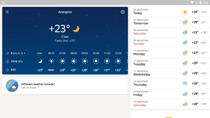 Yandex.Weather android App screenshot 1